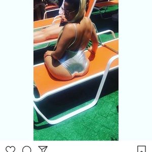 Silver bathing suit, one peace